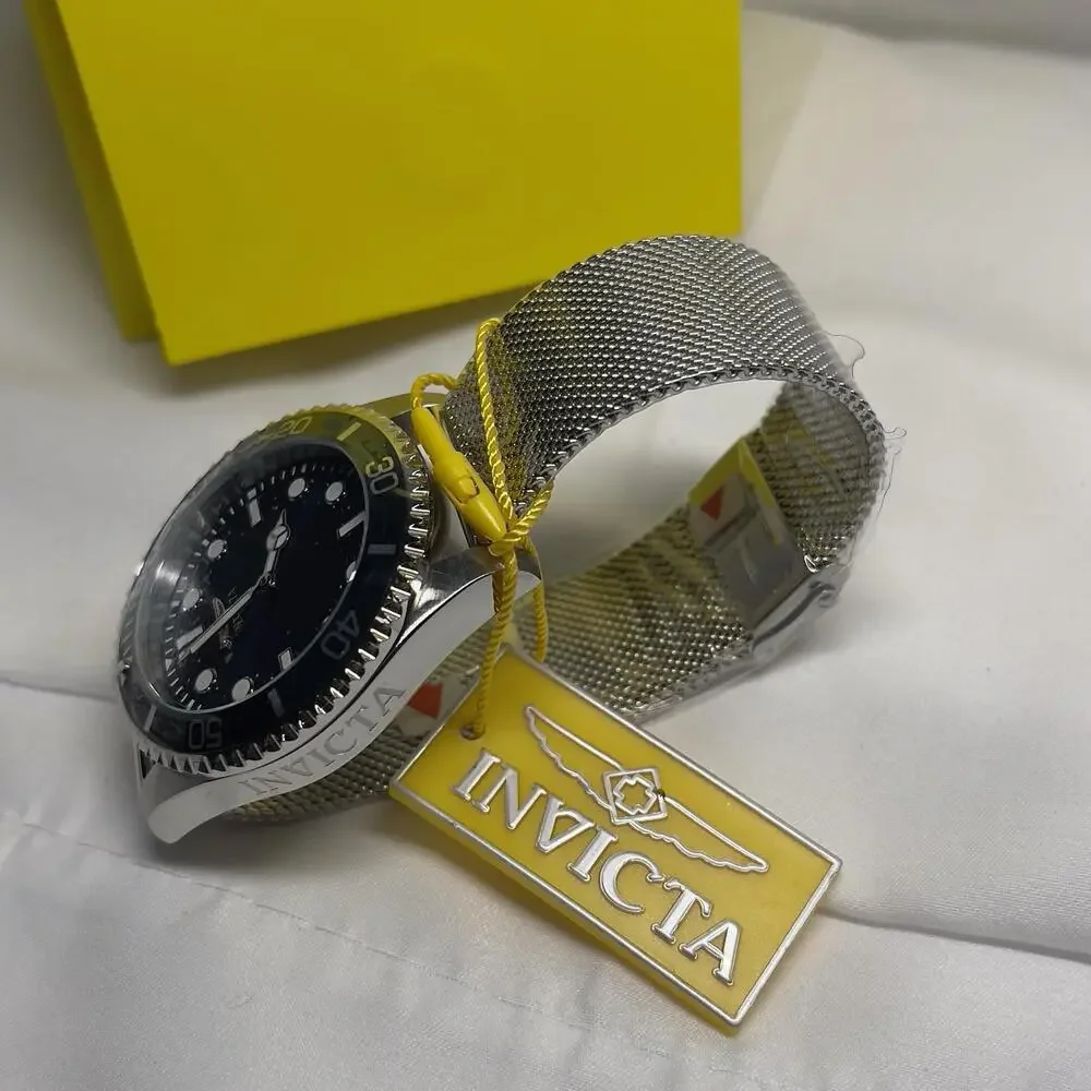 Invicta Pro Diver Men’s 43mm Quartz Blue Dial SS Mesh Bracelet Watch 47173 - NEW